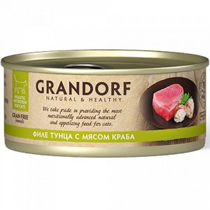 Grandorf конс 70гр д/кош Филе тунца с крабом