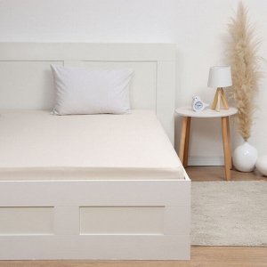 Простыня на резинке 140x200x25 см, экрю, тенсель 120 г/м