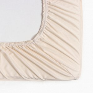 Простыня на резинке 140x200x25 см, экрю, тенсель 120 г/м