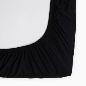 Простыня на резинке 200х200х25см, темно-серый, тенсель 120г/м, пэ100%