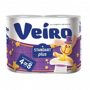 Veiro Туалетная бумага "Standart Plus" 4 рулона, 2-х слойная