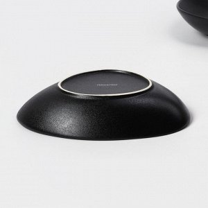 Набор тарелок фарфоровых Magistro Carbon, 21x18,5 см, 2 шт, цвет чёрный