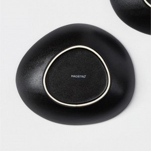 Набор тарелок фарфоровых Magistro Carbon, 21x18,5 см, 2 шт, цвет чёрный