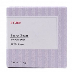 Etude Компактная пудра с эффектом сияния светлый жемчужный беж. Secret Beam Powder Pact SPF36/PA+++ N02 Light Pearl Beige