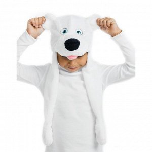 Карнавальная шапка "Медвежонок", р-р 50-52, цвет белый
