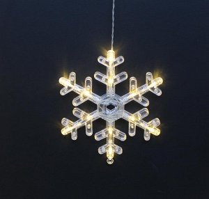 Светодиодная LED гирлянда Снежинки 2,5 м. Золотое свечение