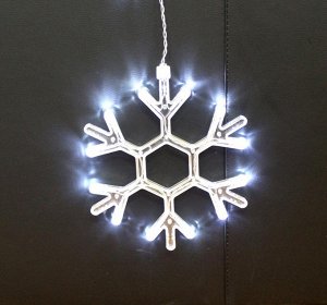 Светодиодная LED гирлянда Снежинки 2,5 м. Серебряное свечение