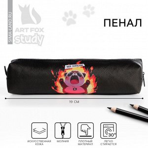 Пенал школьный, искусственная кожа«Нервы»19x8x3 см