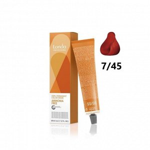 Стойкая крем краска для волос тон 7/45 блонд медно красный Londa Color 60 мл