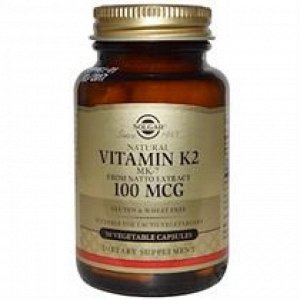 Солгар Капсулы Натуральный Витамин К2 (Менахинон 7) - 100 Мкг Капс. 660мг №50 (Бад)