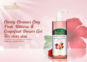 BIOTIQUE Advanced Organics Clarity Cleanser Clay Fresh, Hibiscus & Grapefruit Shower Gel Очищающий г