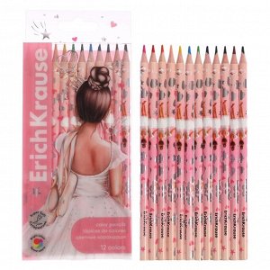 Карандаши 12 цветов ErichKrause ""Pointes"" круглые, европодвес