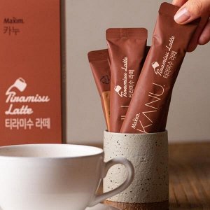 Ароматный растворимый кофе из Южной Кореи (Тирамису Латте) MAXIM KANU TIRAMISU LATTE, 17.3г x 1стик