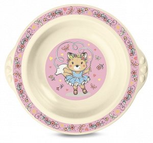 Тарелка детская, глубокая с розовым декором 1/12 431306507