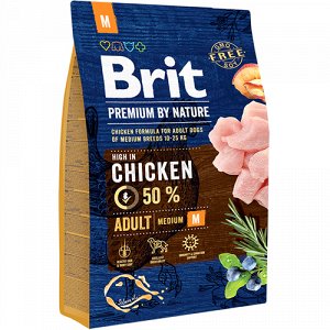 Brit Premium by Nature Adult M д/соб сред.пород 1кг