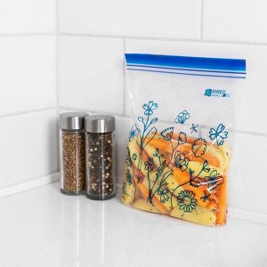 ВЭСКА Пакет пластиковый, с ZIP-замком, синий, с рисунком. 1л 25шт.