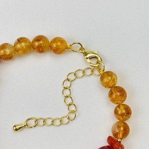 Браслет из Цитрина и Сердолика с подвеской