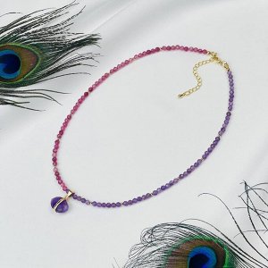 Колье из розового Турмалина и Аметиста
