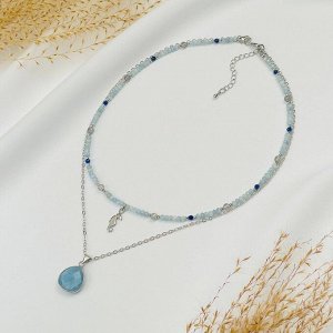 Колье двойное из Аквамарина,Содалита и Лабрадора