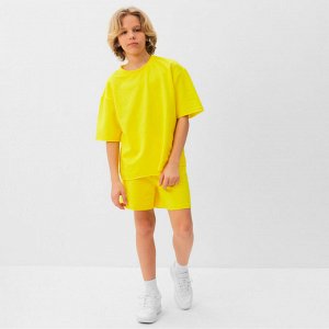 Костюм детский (футболка, шорты) MINAKU: Casual Collection, жёлтый.