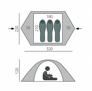 BTrace Туристическая палатка Ion 3