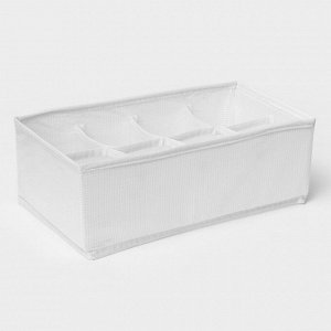 Органайзер для хранения белья LaDо́m, 8 ячеек, 28x16x10 см, белый