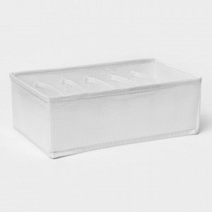 Органайзер для хранения белья LaDо́m, 6 ячеек, 28x16x10 см, белый