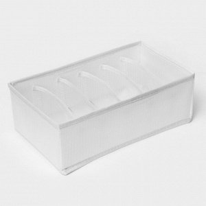 Органайзер для хранения белья LaDо́m, 6 ячеек, 28x16x10 см, белый