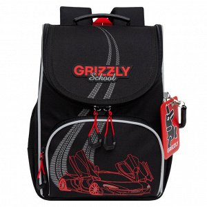 Ранец школьный GRIZZLY суперлегкий с анатомической спинкой, на ножках, с мешком для обуви, для мальчика