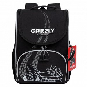 Ранец школьный GRIZZLY суперлегкий с анатомической спинкой, на ножках, с мешком для обуви, для мальчика