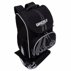 Ранец школьный GRIZZLY суперлегкий с анатомической спинкой, на ножках, с мешком для обуви, для мальчика
