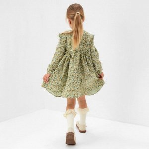 Платье для девочки MINAKU: Cotton collection, цвет фисташковый.