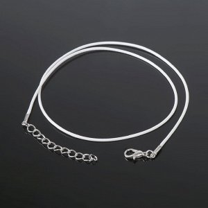 Шнурок нейлоновый d=1,5 мм, 43 см + удлинитель, цвет белый