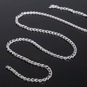 Цепочка без карабина, L=45 см, 4.6x3x0.8 мм, (набор 5 шт), СМ-1319, цвет серебро