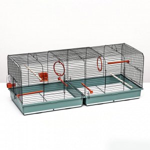 Клетка пролётная 2 яруса, 100 х 37 х 37 см, микс цветов