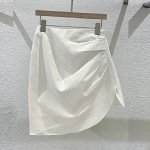 Женская ассиметричная мини юбка, цвет белый
