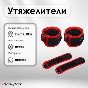Утяжелители на запястье ONLYTOP, 2 шт. х 100 г