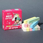 Мелки цветные 12 шт. Минни Маус &quot;Единорог&quot; ,кор 8,5*8,5*3 см
