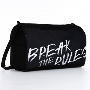 Сумка спортивная Break the rules, 40x24x21, отдел на молнии, черная