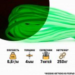 Паракорд &quot;Мастер К.&quot; 550 светящийся в темноте, 4 мм, 10 м, зелёный