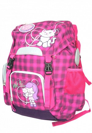 Рюкзак Рюкзак предназначен для учащихся начальной и средней школы, изготовлен из прочной нейлоновой ткани, за счет чего вес рюкзака составляет всего 0,6 кг. Особенностью конструкции рюкзака является у
