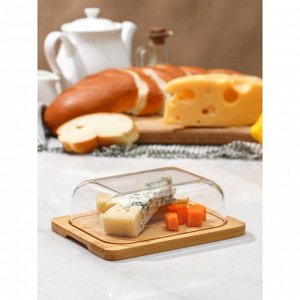 Маслёнка - сырница Доляна, бамбук, 15?12.5?5.5 см