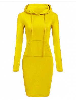 Платье Желтый. Утепленное платье