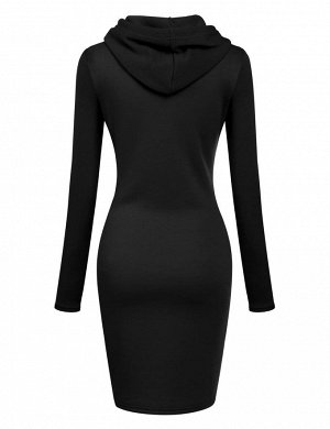 Платье Черный. Утепленное платье