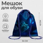 Мешок для обуви 420 х 340 мм, Calligrata МСО-5С, (мягкий полиэстер, плотность 210D), &quot;&quot;Котик&quot;&quot;