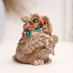 Фигурка гипс «Сова с букетом», 8x6x6 см