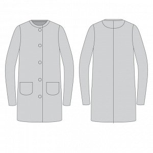 Куртка Пальто на кнопках и накладными карманами. Ткань: Футер с/н. Цвет - Меланж.
