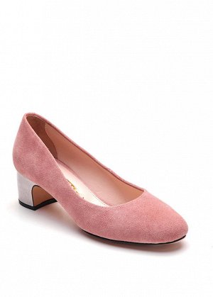 Туфли Замша цвета румян, лак перламутровый жемчужного цвета. Высота каблука 4см