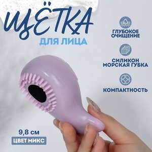 Щётка для умывания «Кит», силиконовая и поролоновая, 9.8 см, МИКС