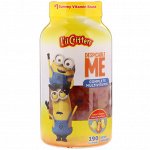 L&#039;il Critters, Комплекс мультивитаминов &quot;Гадкий Я&quot;, натуральные фруктовые вкусы, 190 жевательных таблеток